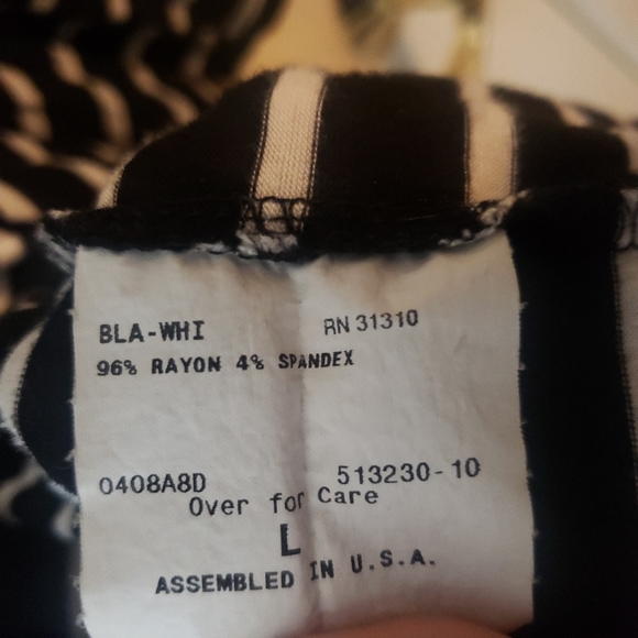 AB Studio - Black and White Striped Cardigan, Size L - Picture 4 of 6